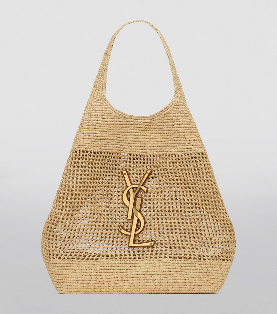 Saint Laurent Brown Raffia Icare Tote Bag