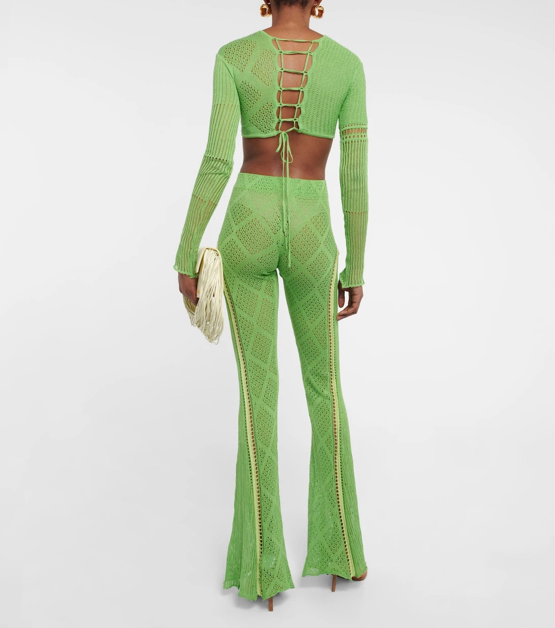 Roberta Einer - Disco high-rise flared cotton pants