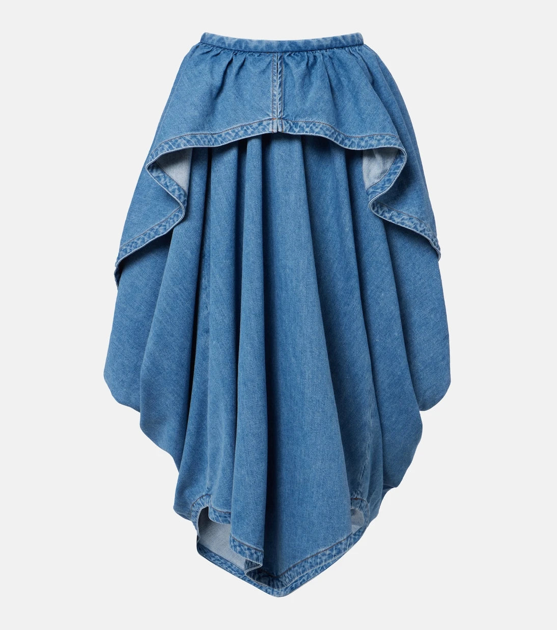 Loewe - Asymmetrical denim midi skirt