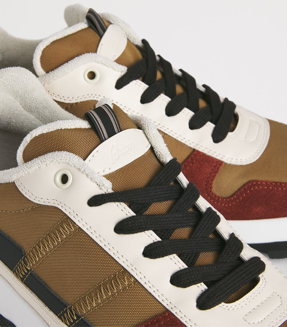 Suede-Trim Panelled Crossing Sneakers