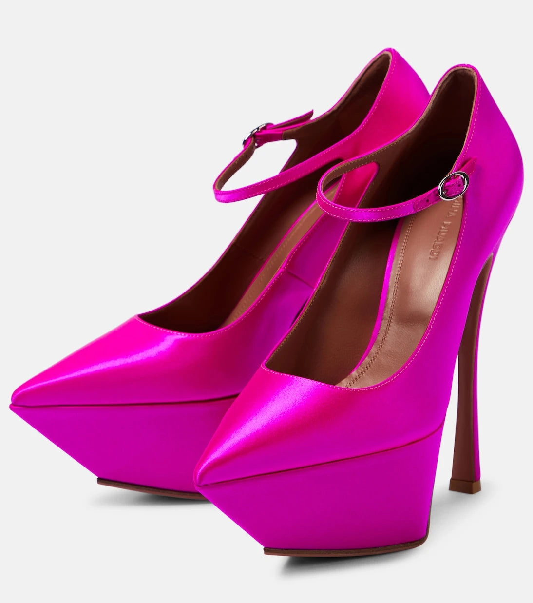 Amina Muaddi - Yigit satin platform pumps