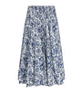 Cotton Fruit Print Maxi Skirt BLUE FRUITS PRINT