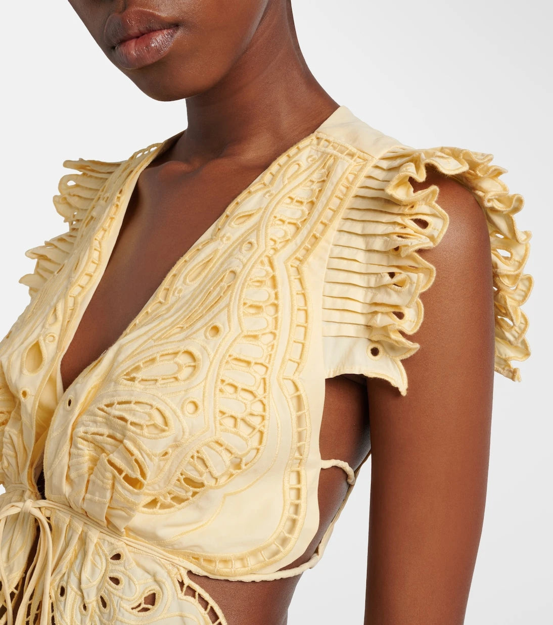 Farm Rio - Broderie anglaise cotton crop top