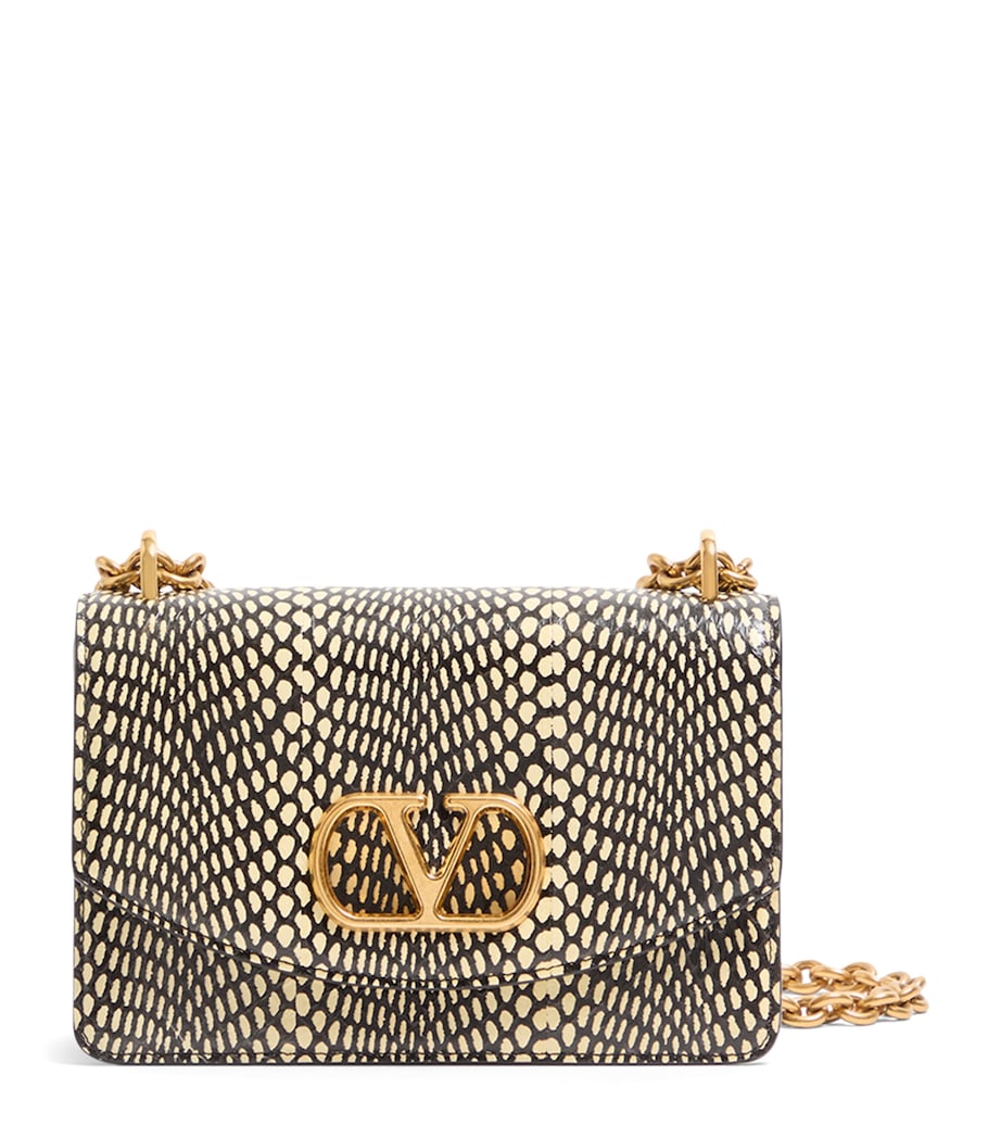 Valentino Garavani Small Snakeskin Vain Shoulder Bag