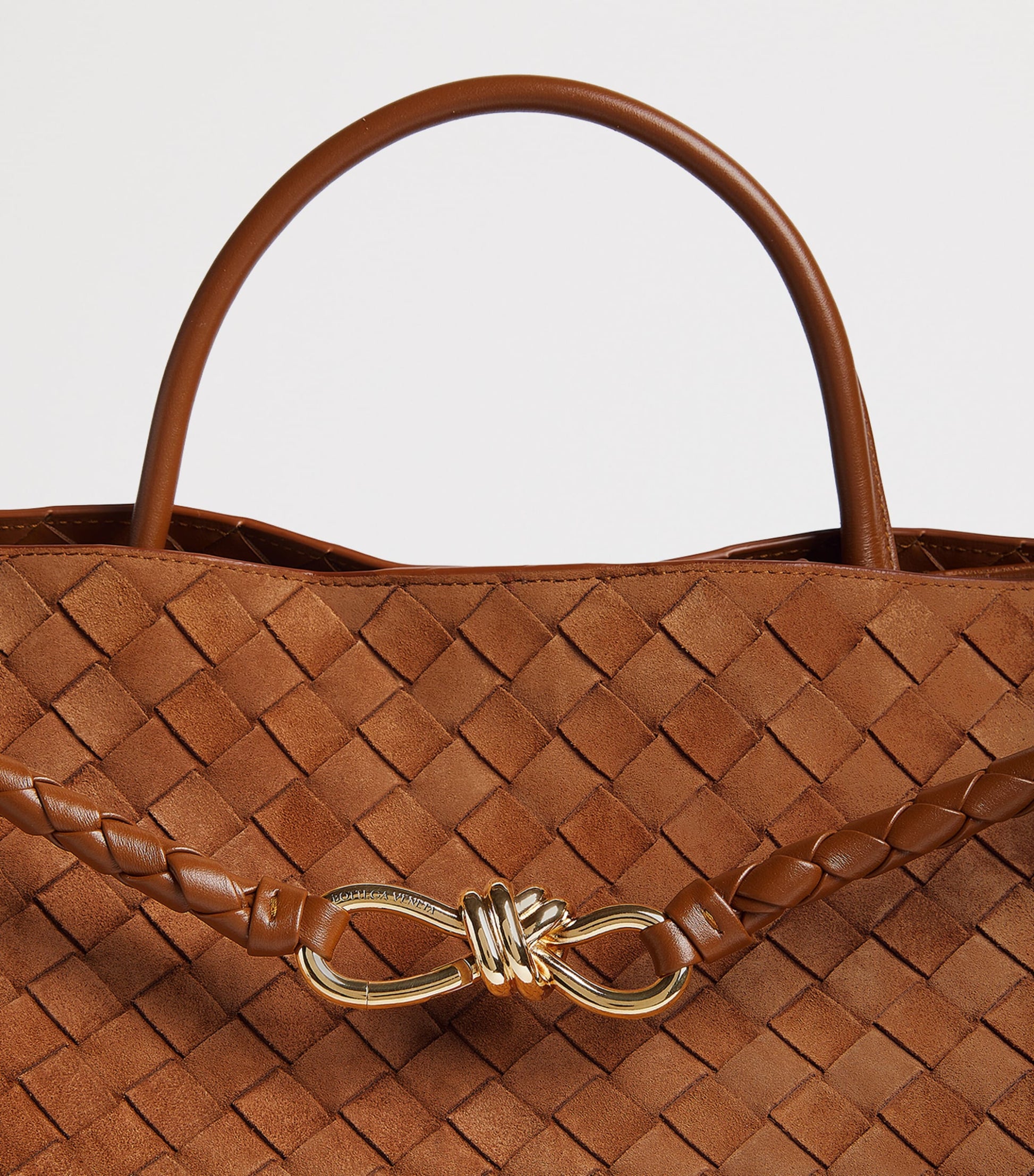 Large Suede Andiamo Top-Handle Bag