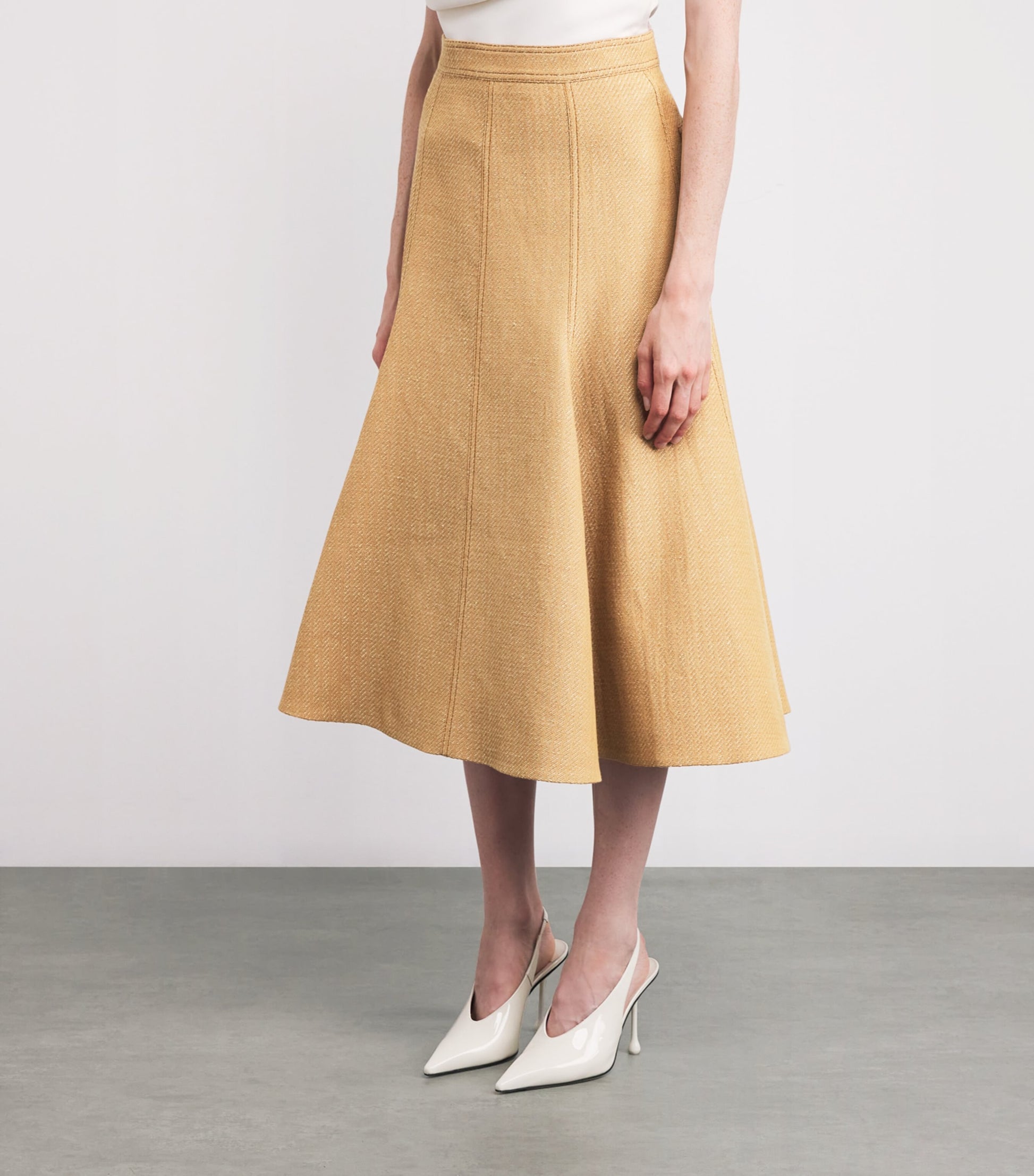 Emilia Wickstead Brown Pleated Blisse Midi Skirt
