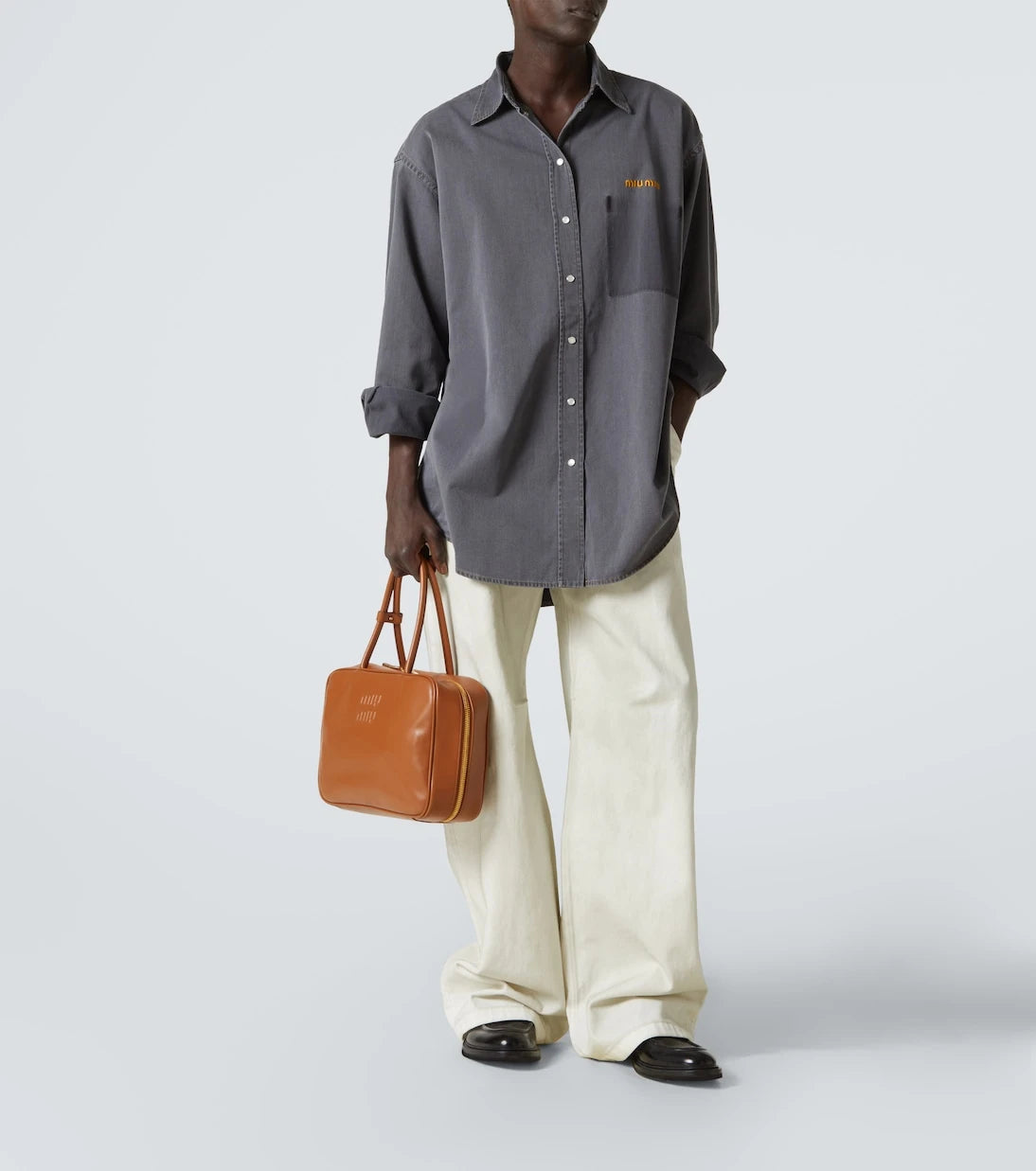 Miu Miu - Beau Large leather tote bag