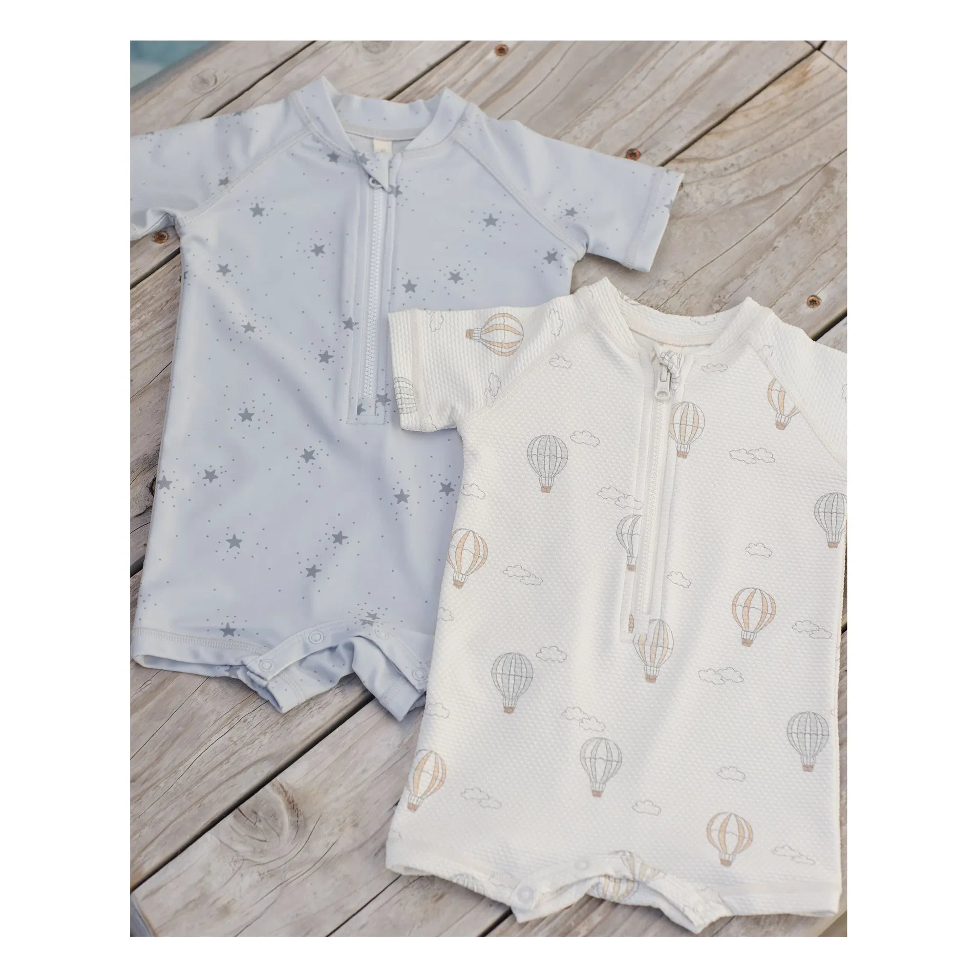 Quincy Mae - Stars Rashguard wetsuit | Grey blue