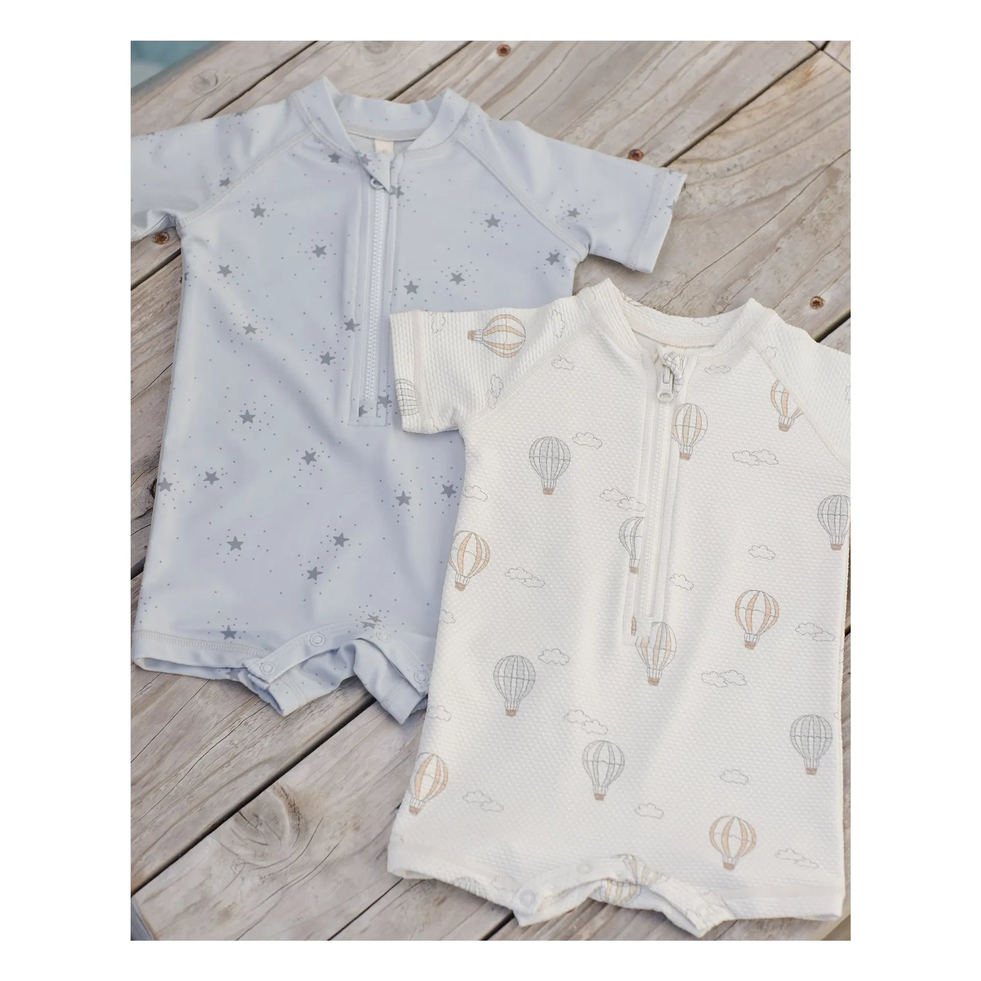 Quincy Mae - Stars Rashguard wetsuit | Grey blue