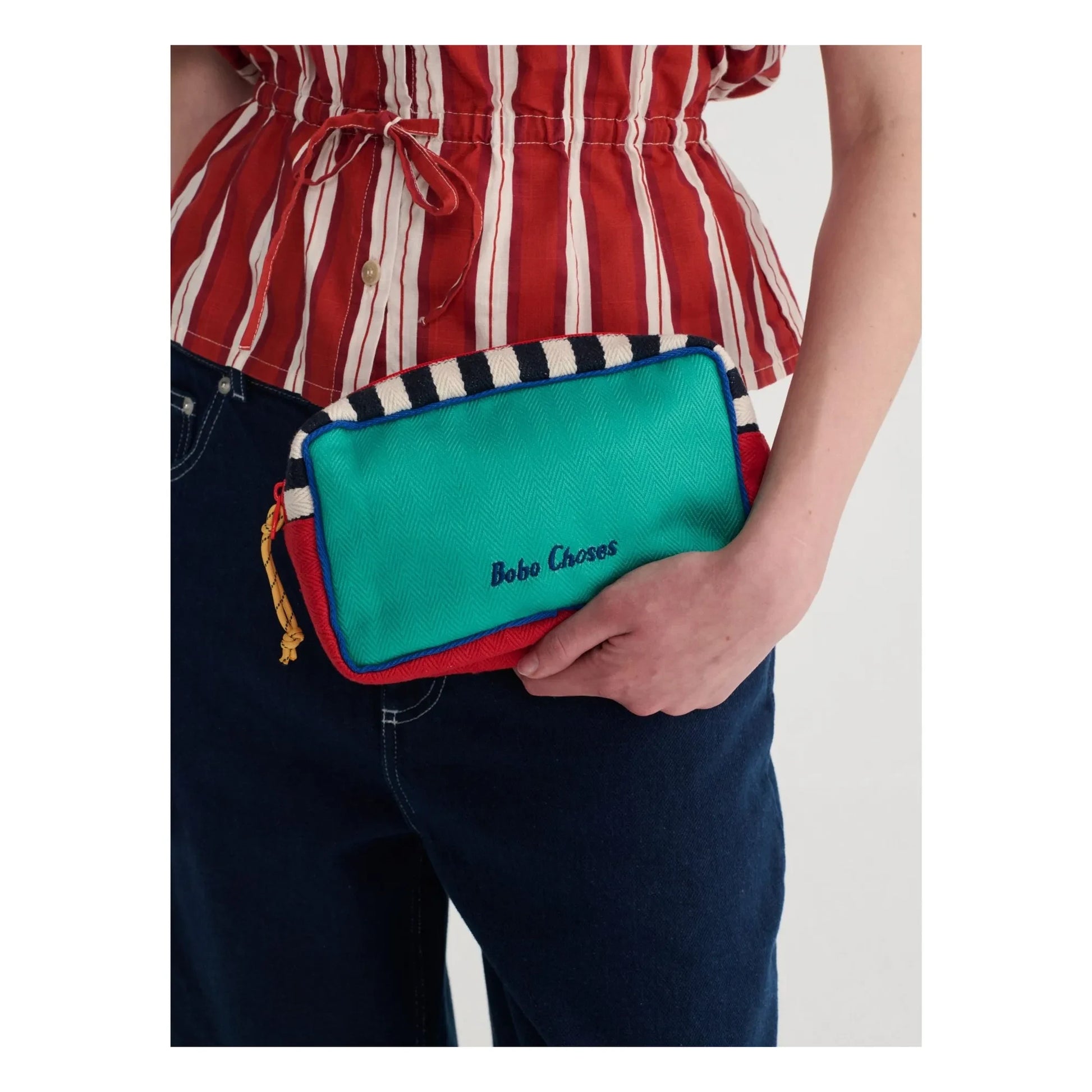 Bobo Choses - Color Block Coton clutch bag | Green