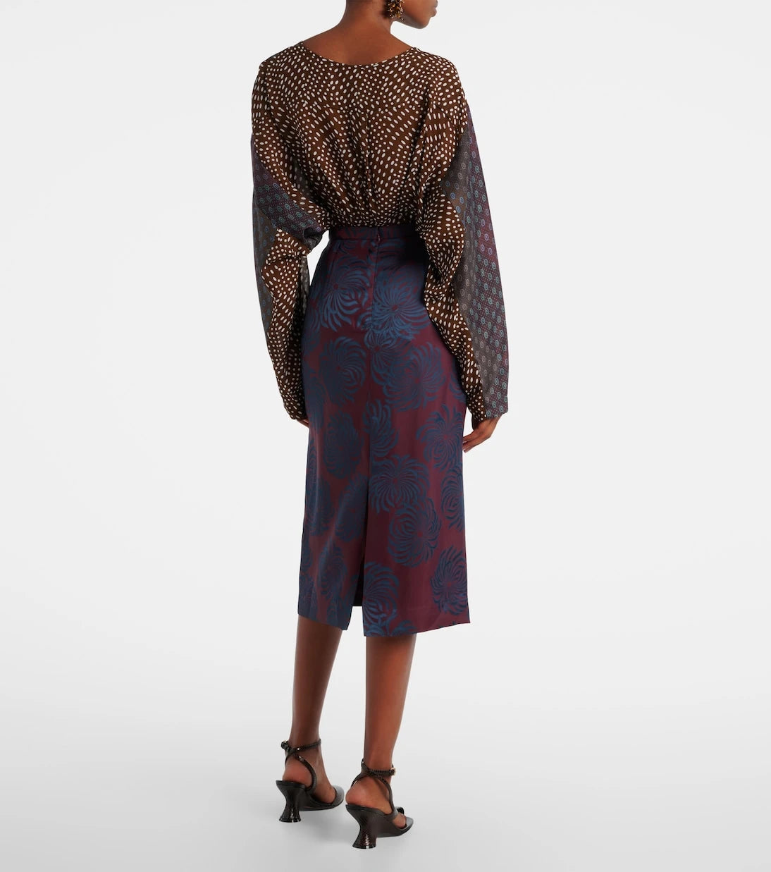 Dries Van Noten - تنورة ميدي مطبوعة