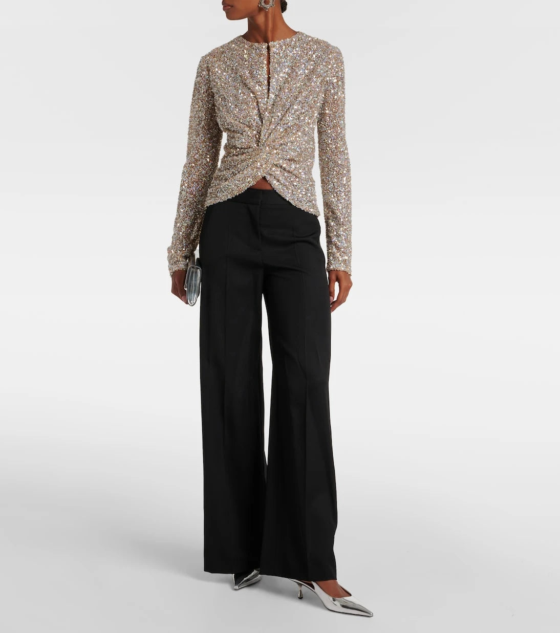 Costarellos - Noa sequined cutout top