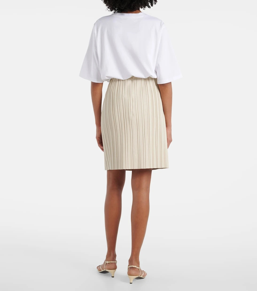 Róhe - Plissé leather midi skirt