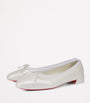 White Sweetie Jane Satin Ballet Flats