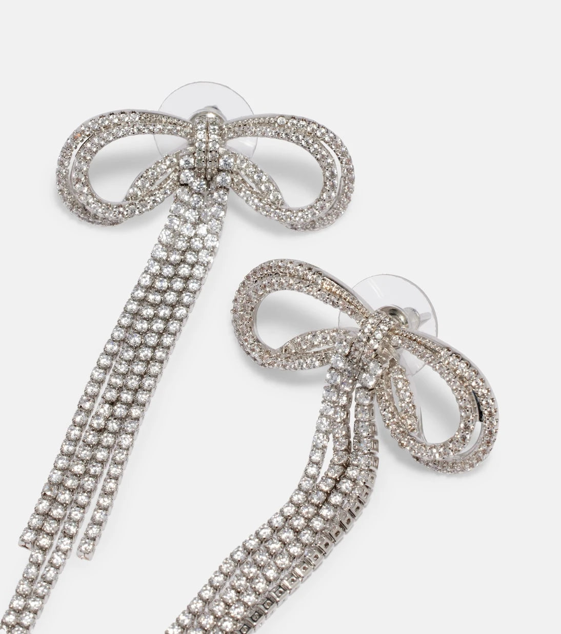 Self-Portrait - Bow crystal-embellished earrings