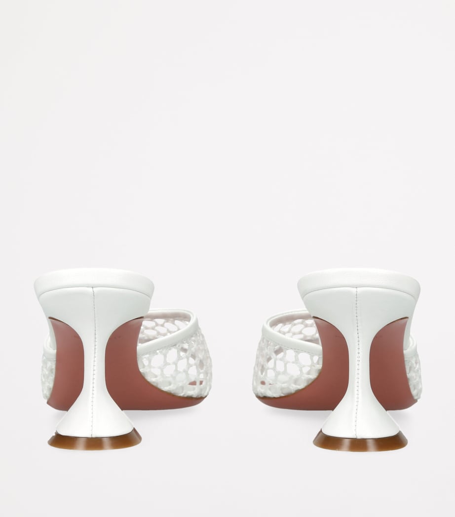 White Leather Lupita Net Mules 70