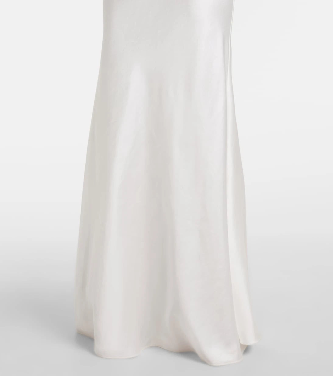 Self-Portrait - Lace-trimmed satin maxi dress