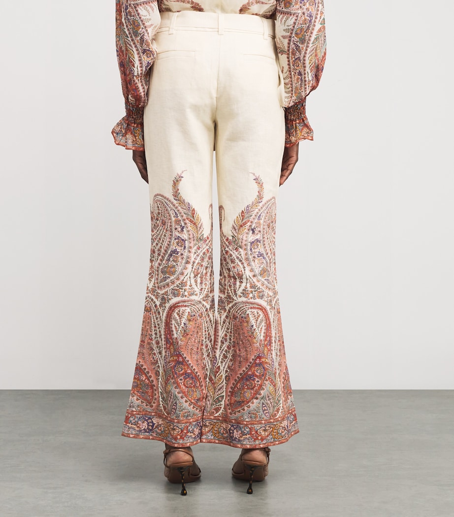 Zimmermann Brown Ramie Paisley Rhiannon Trousers