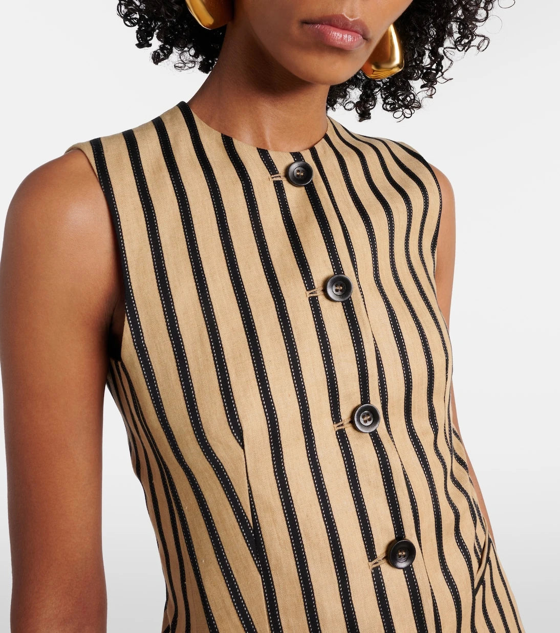 Max Mara - Rodeo striped linen and cotton-blend top