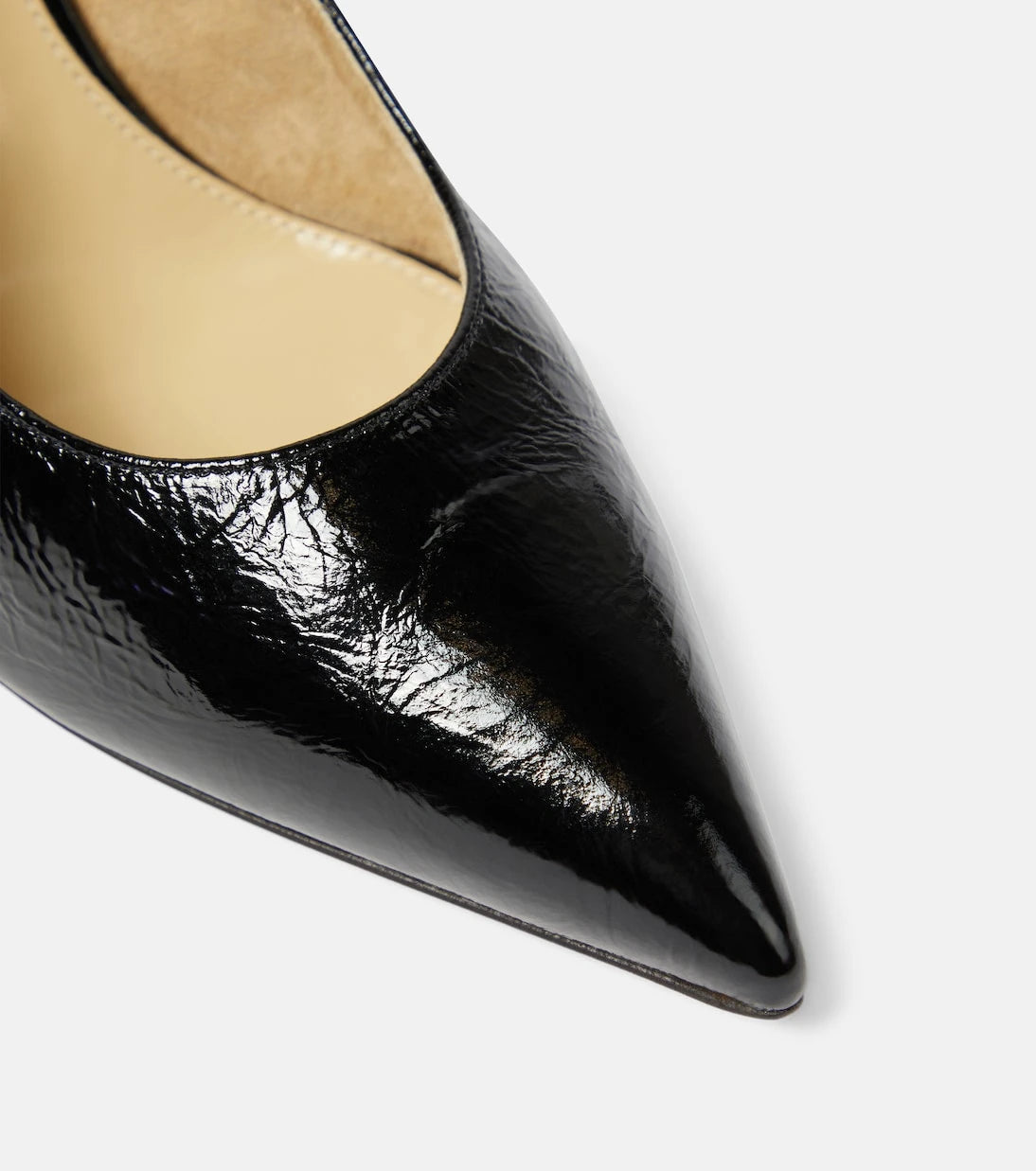 Khaite - River crinkled leather slingback pumps
