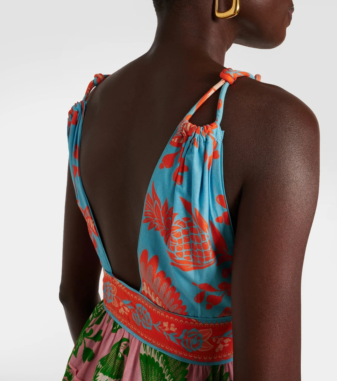 Farm Rio - Printed tiered cotton midi dress