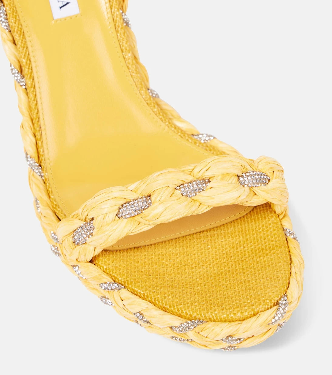 Aquazzura - Costiera Crystal raffia espadrille wedges