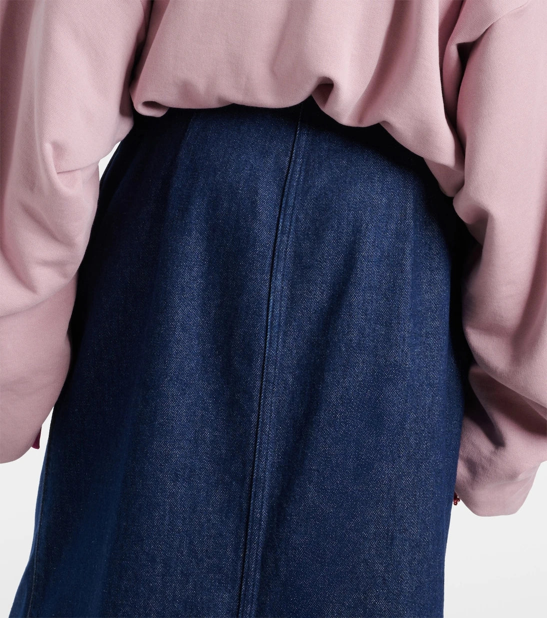 Dries Van Noten - Belted denim maxi skirt