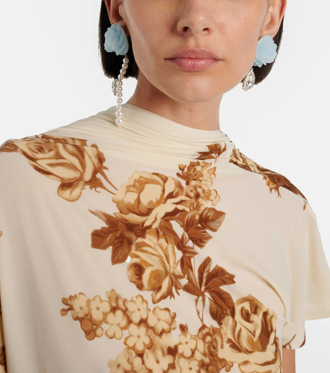 Magda Butrym - Rose embellished drop earrings