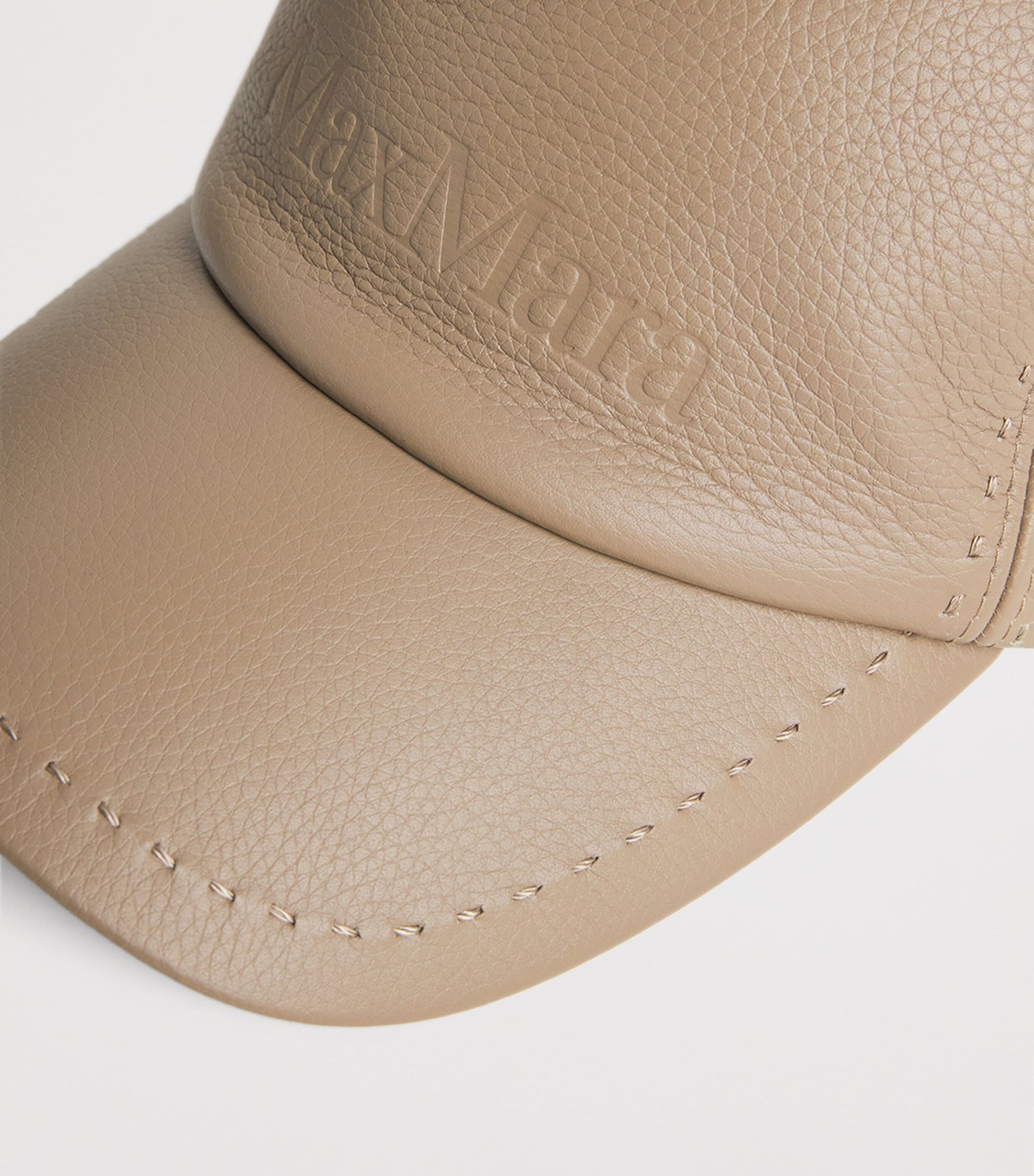 Brown Leather Logo Cap