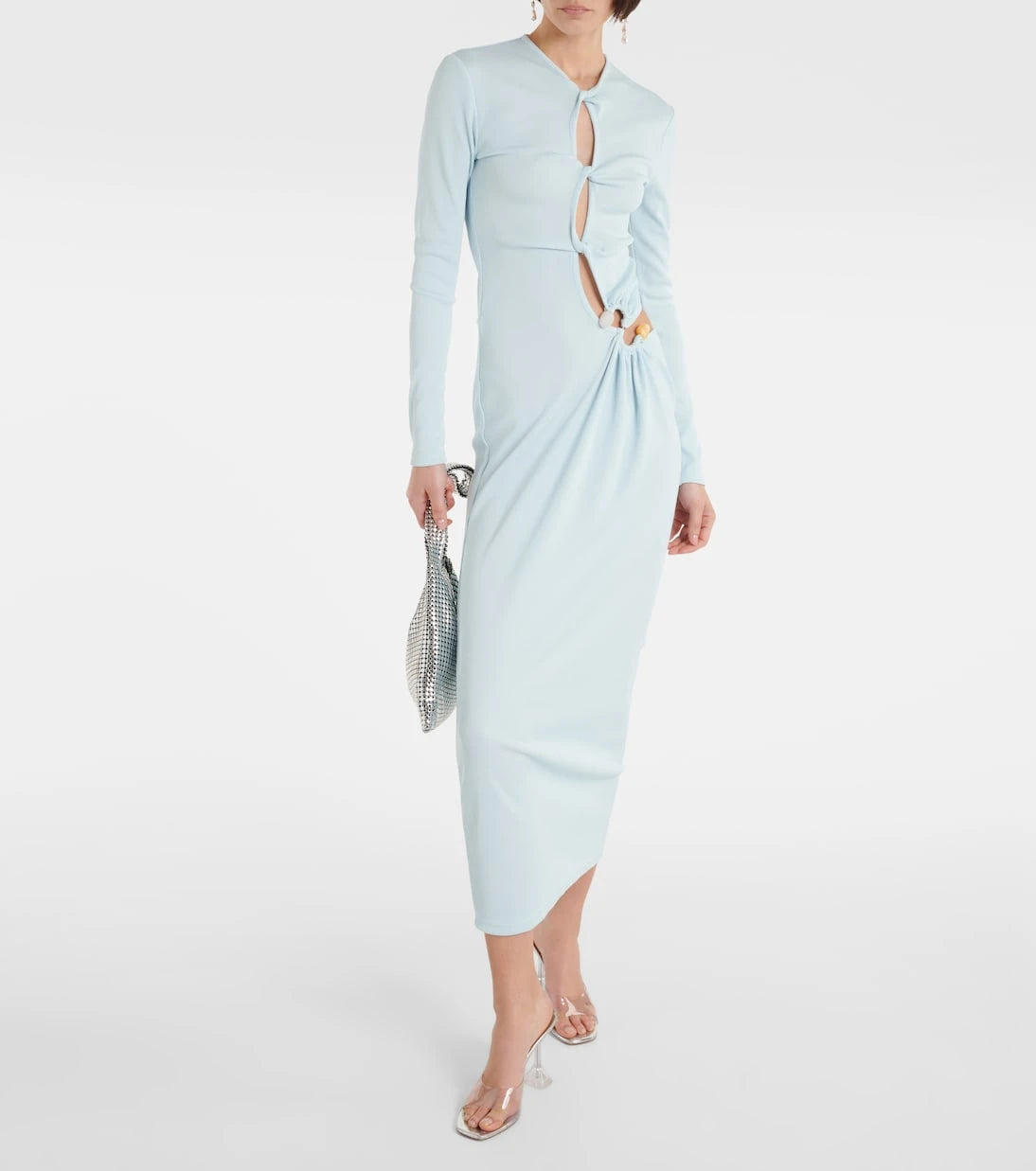 Christopher Esber - Gathered cutout jersey midi dress