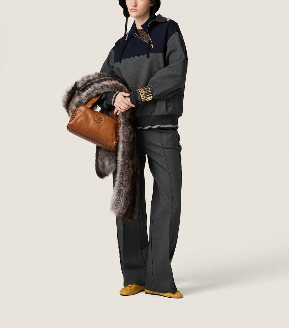 Asymmetric-Zip Polo Sweatshirt