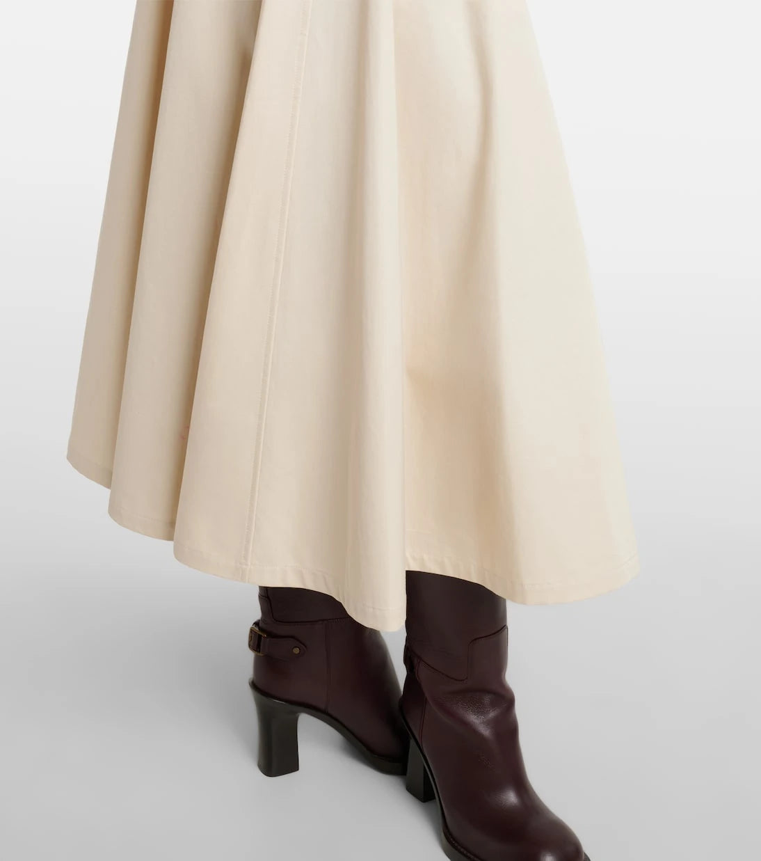 Burberry - Belted cotton gabardine midi skirt