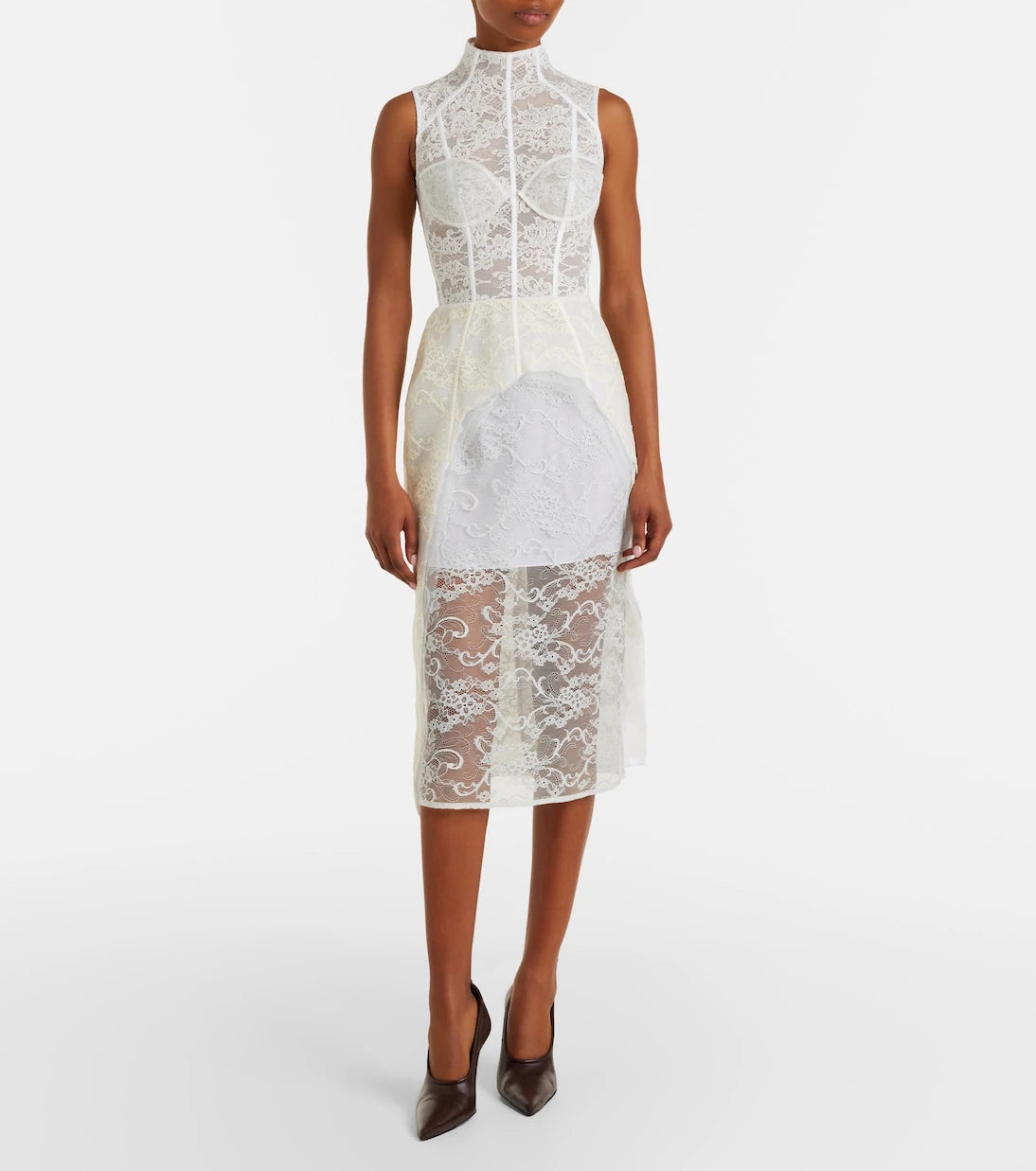 Acne Studios - Floral cotton-blend lace corset dress