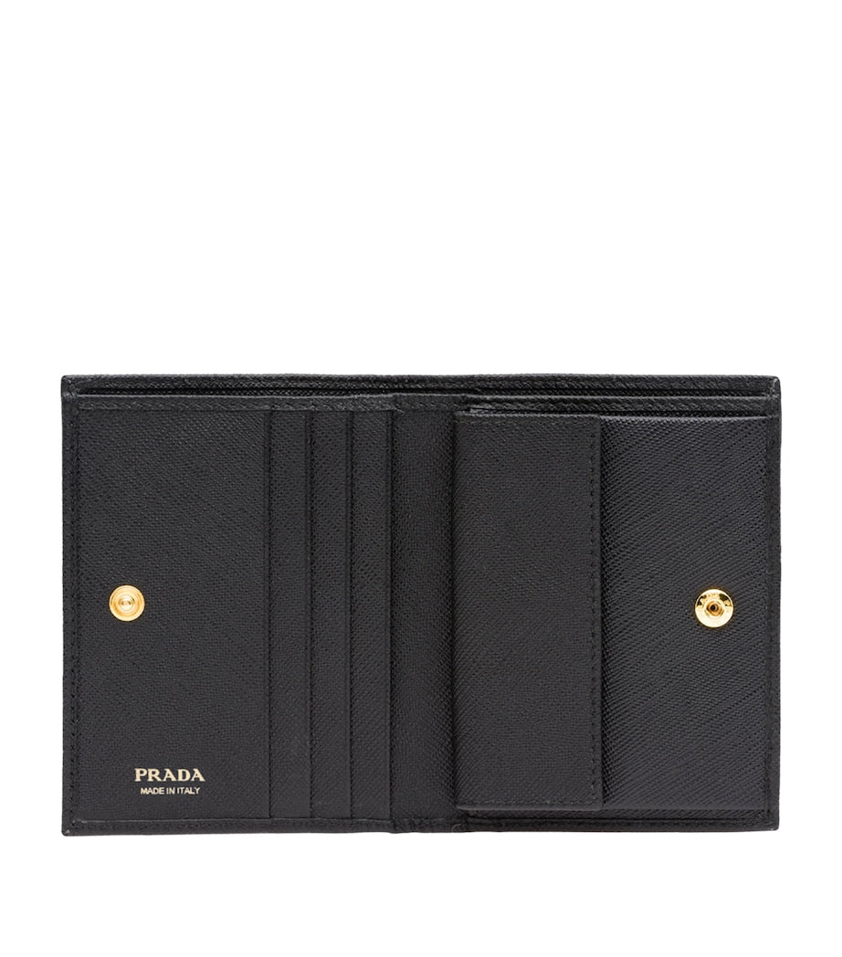 Prada Black Small Saffiano Leather Bifold Wallet