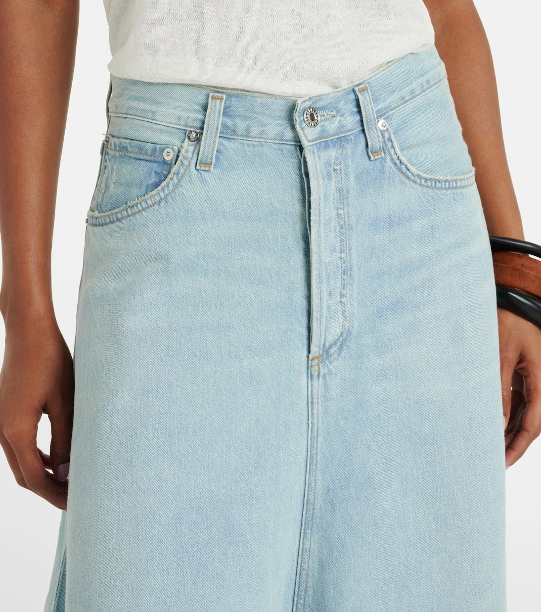 Agolde - Odin mid-rise denim maxi skirt