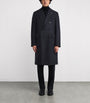 Lardini Navy Wool-Cashmere Double-Breasted Overcoat