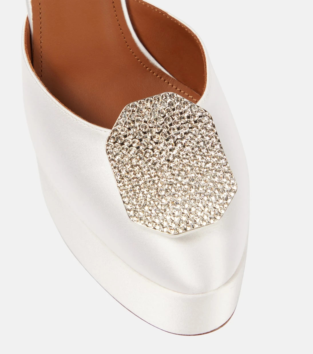 Malone Souliers - Terra embellished satin platform pumps