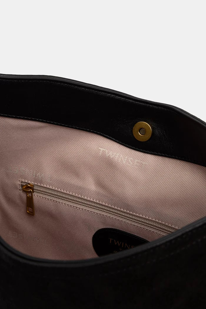 Twinset süet kadın hobo çanta