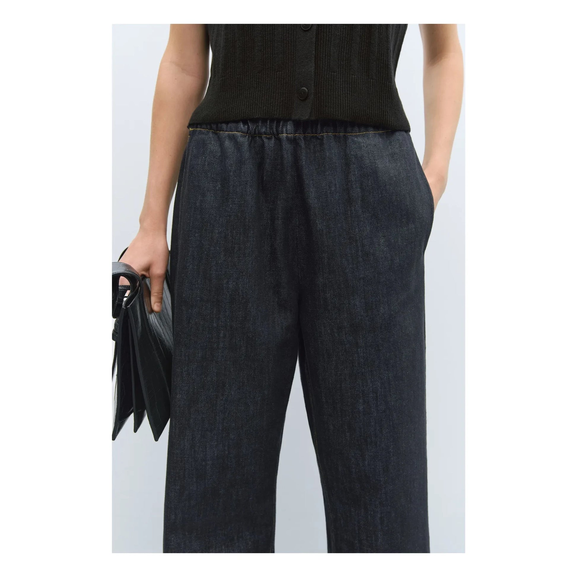 Cordera - Relaxed Elasticated Jeans Organic Cotton | Black