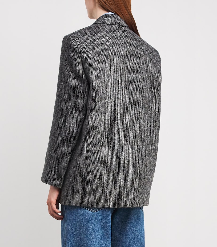 Grey Virgin Wool Tweed Blazer