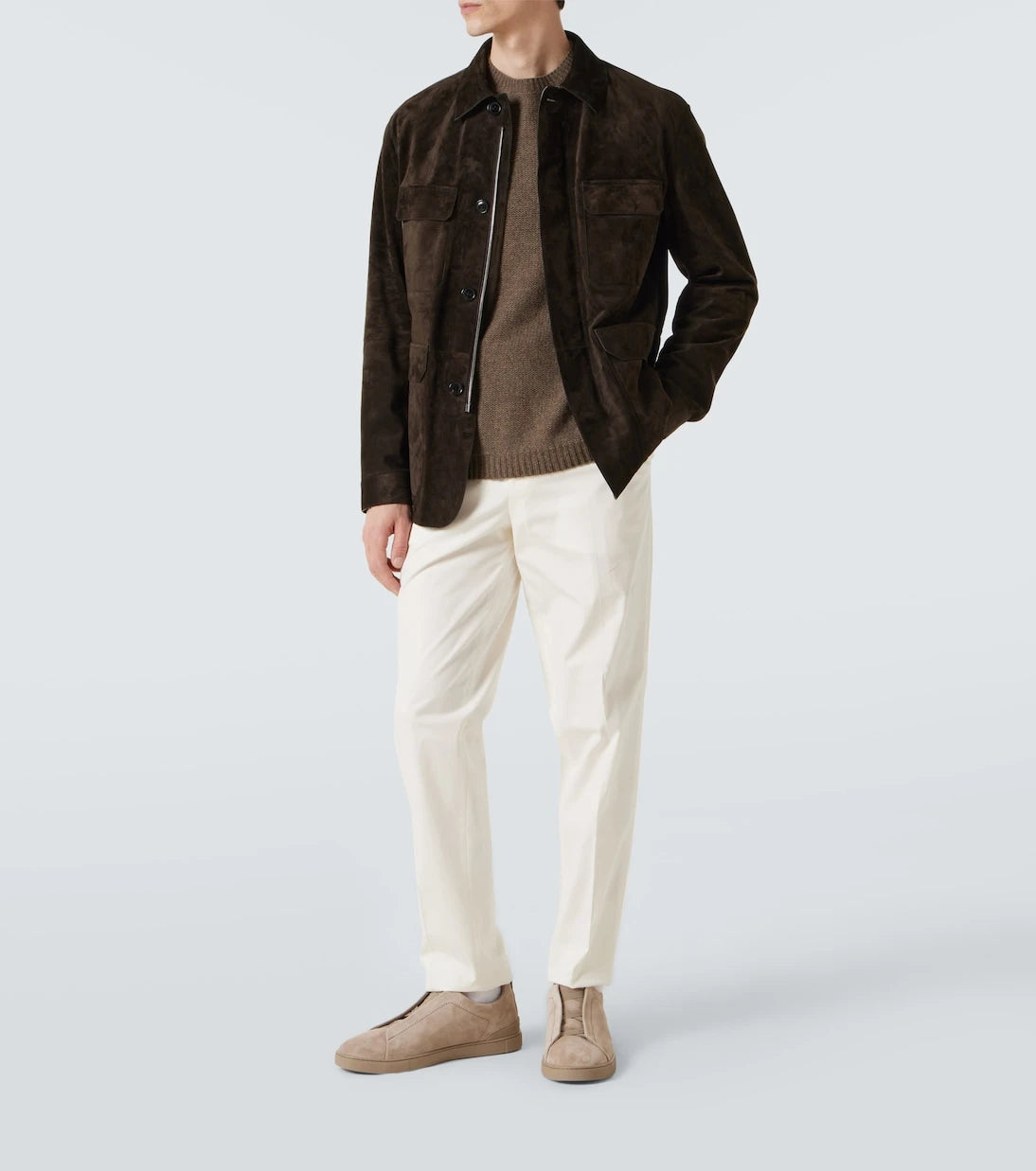 Zegna - Triple Stitch suede slip-on sneakers