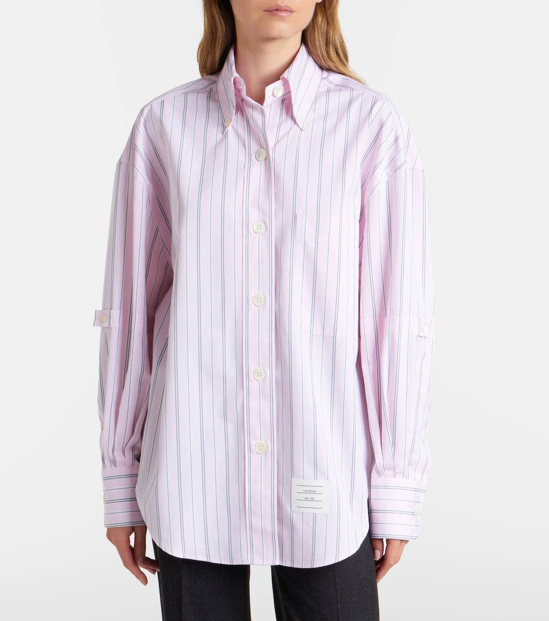 Thom Browne - Striped cotton poplin shirt