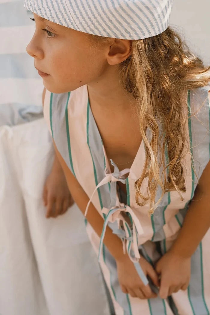 Детска памучна риза Tinycottons RETRO STRIPES BOWS VEST
