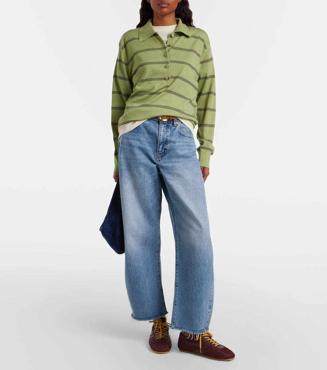 Frame - Bubble cropped barrel-leg jeans