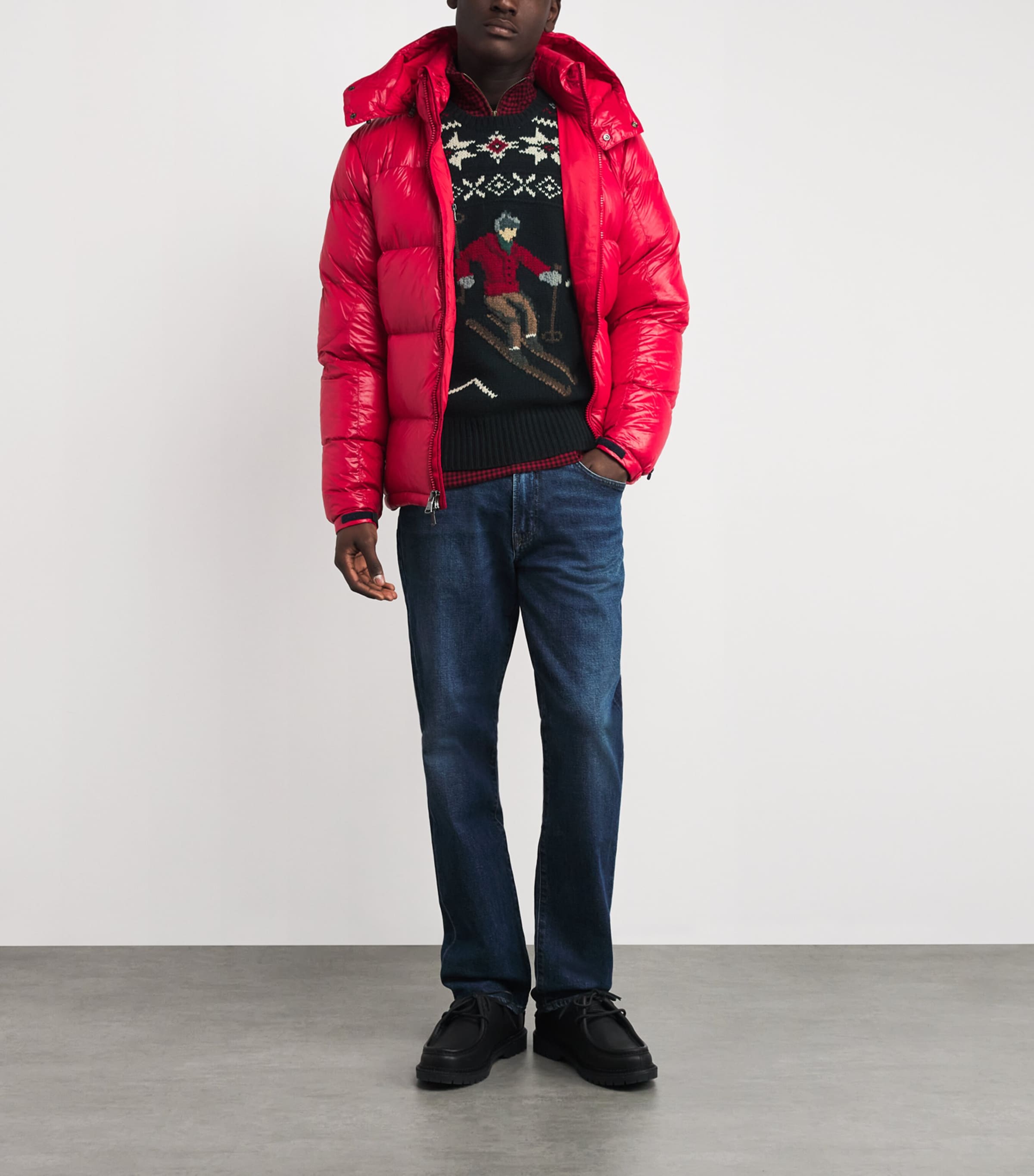 Polo Ralph Lauren Black Wool Fair Isle Skier Sweater