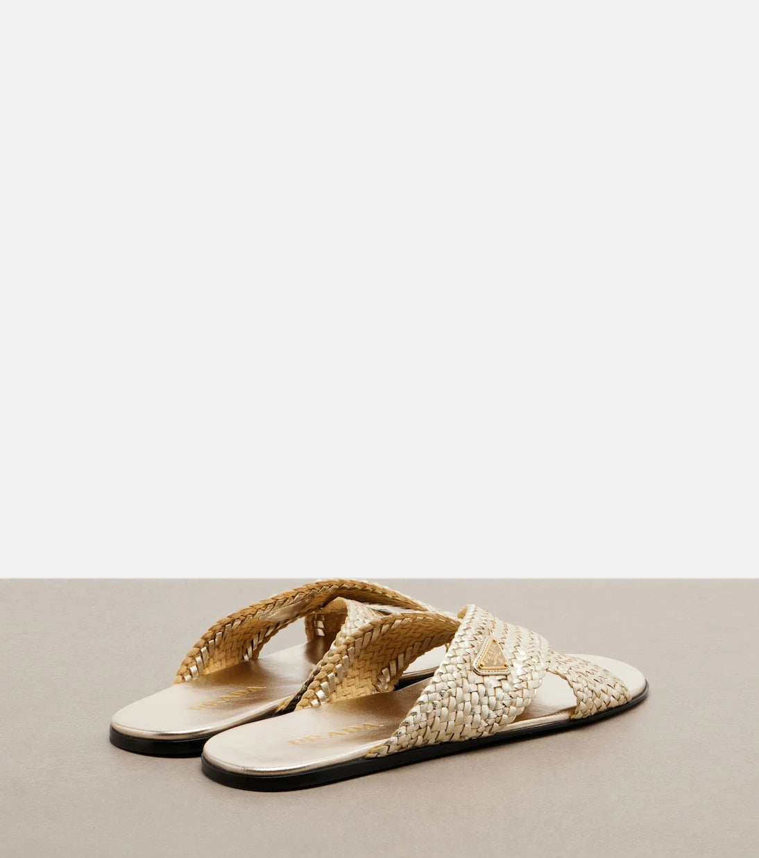 Prada - Woven leather slides