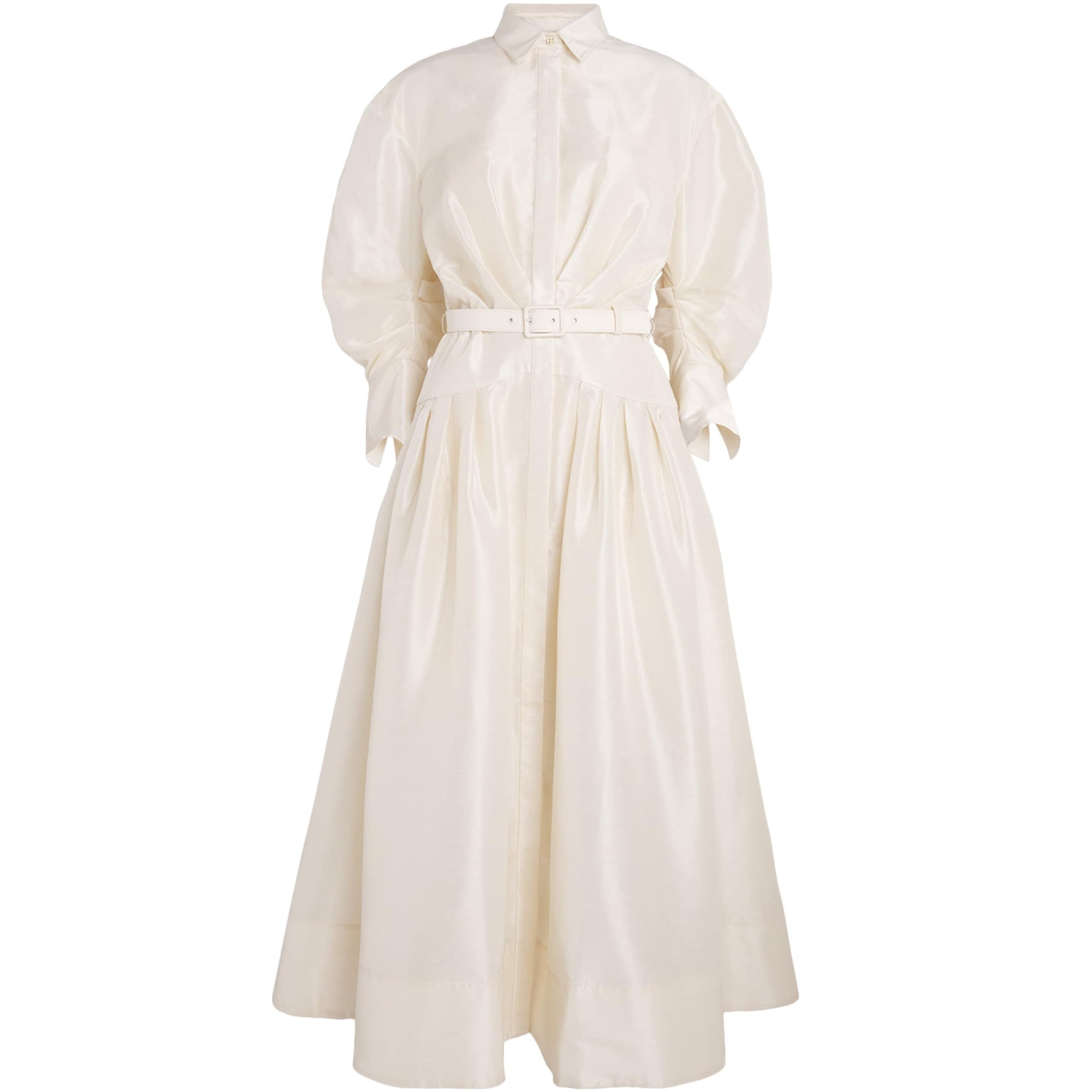Taffeta Maple Midi Shirt Dress CREAM
