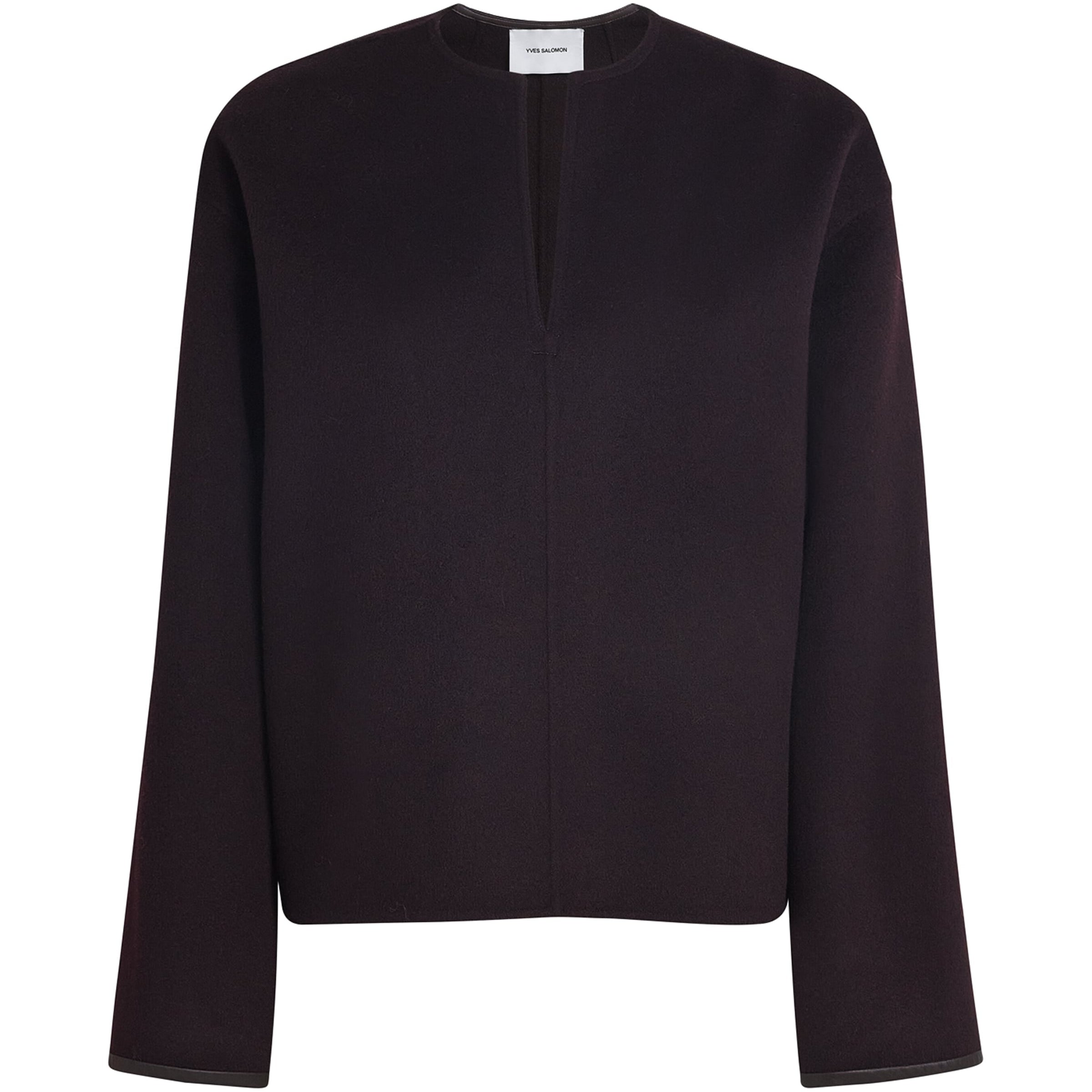 Yves Salomon Red Wool-Cashmere Double-Faced Top