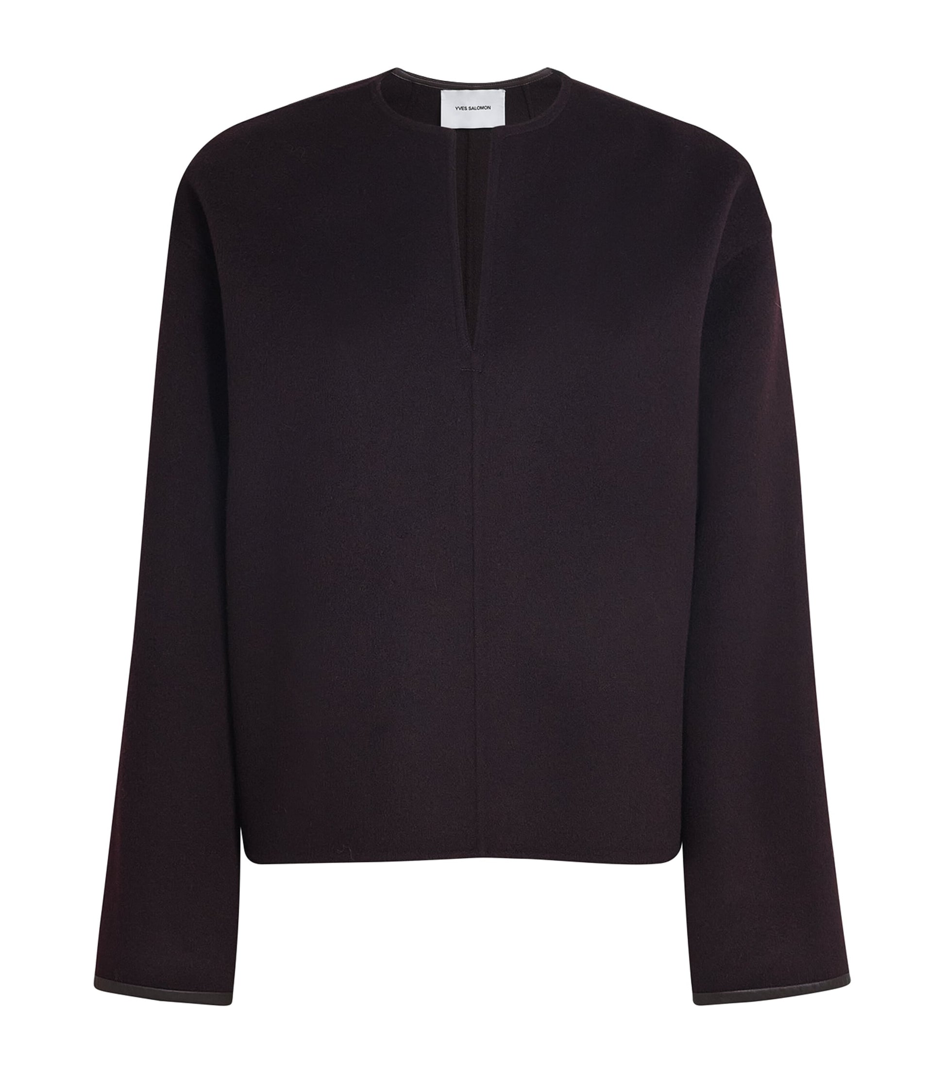 Yves Salomon Red Wool-Cashmere Double-Faced Top