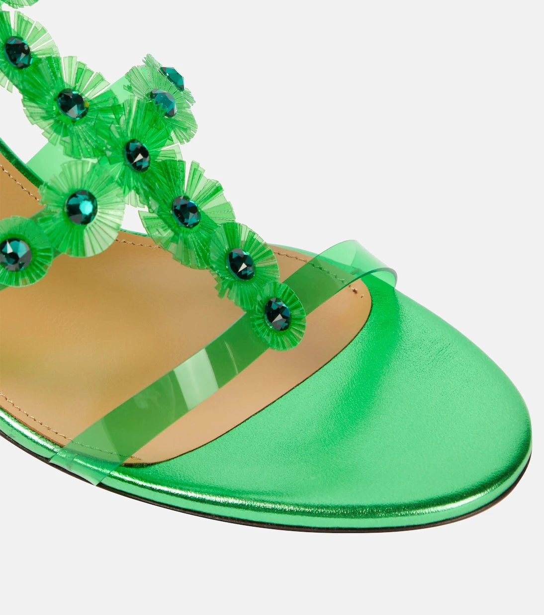 Aquazzura - Meteorite embellished PVC mules